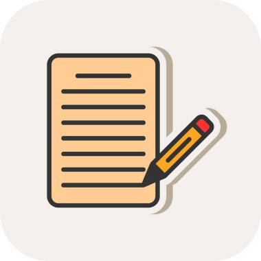 Kalemle kağıdın vektör illüstrasyonu