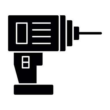 Matkap Makinesi ikon vektör illüstrasyon tasarım arka planı