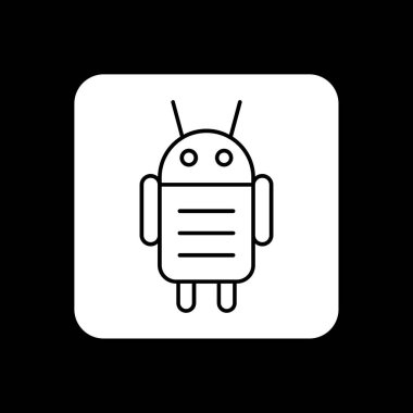 Android karakteri. Web simgesi basit illüstrasyon