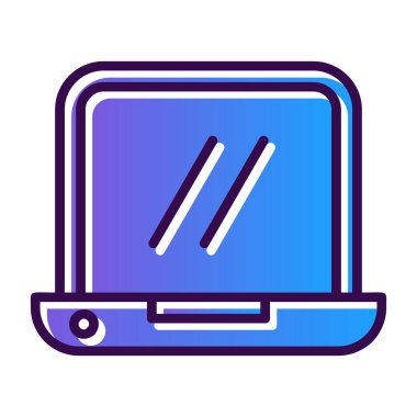 dizüstü bilgisayar simgesi, vektör illüstrasyonu basit tasarım