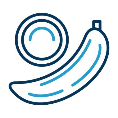 Muz ikonu çizgisinin vektör illüstrasyonu. Güzel ve aynı zamanda meyve elementi olarak da kullanılabilir..