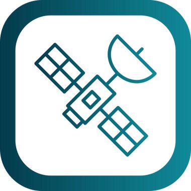 Beyaz arka plan üzerinde izole uydu simgesi