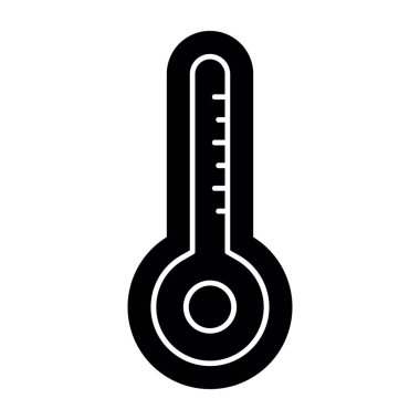 sıcaklık simgesi. Termometre vektör simgesinin basit çizimi