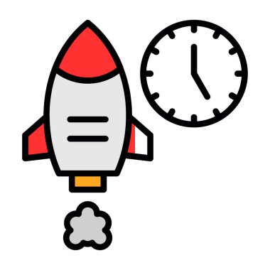 roket vektörü düz renk simgesi