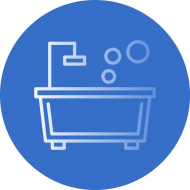 küvet web simgesi basit illüstrasyon 