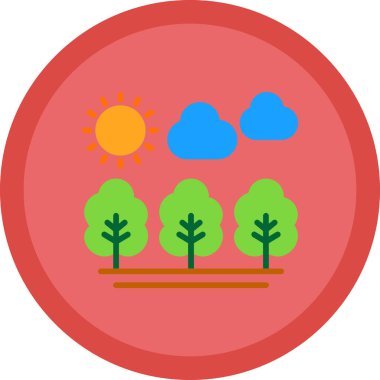 Orman ikonu vektör illüstrasyonu