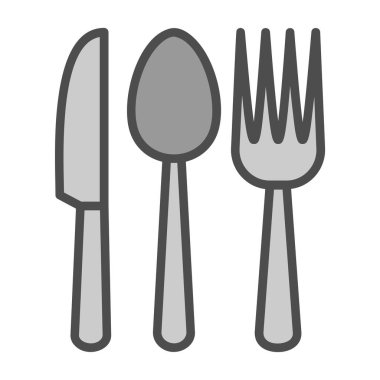 Bıçak, çatal ve kaşık. Web basit illüstrasyonu