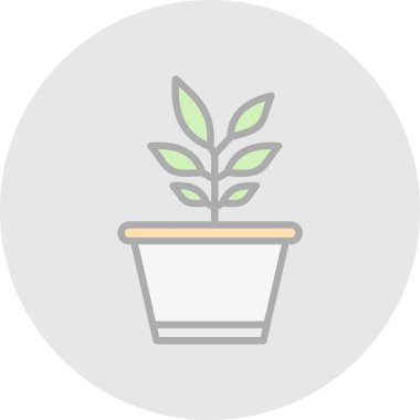 Saksı bitkisi. Web simgesi basit illüstrasyon