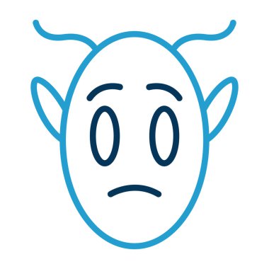 Mars uzaylı düz simgesi, vektör illüstrasyonu 