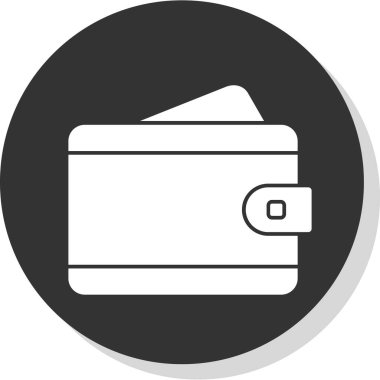 Cüzdan simgesi, vektör illüstrasyonu  