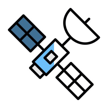 Beyaz arka plan üzerinde izole uydu simgesi