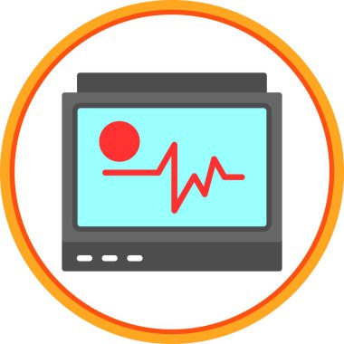 Ecg izleyici ikon vektör illüstrasyonu