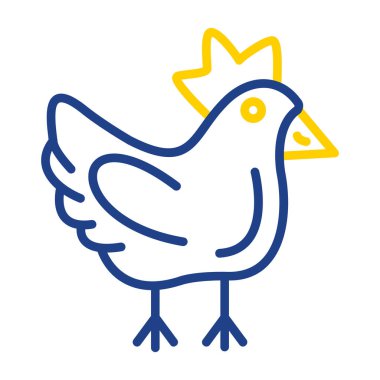 Tavuk. Web simgesi basit illüstrasyon