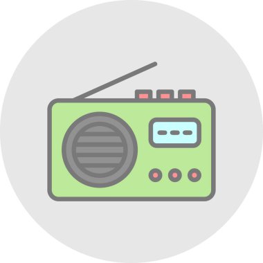 Radyo. Web simgesi basit illüstrasyon 