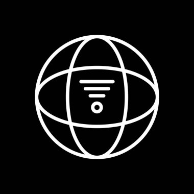 Basit internet dünya simgesi, vektör illüstrasyonu