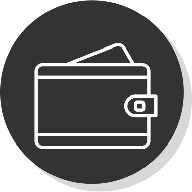 Cüzdan simgesi, vektör illüstrasyonu  