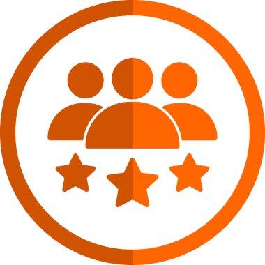 Yıldız vektör simgesi. düz biçim bicolor simgesi yuvarlak sembol, turuncu ve gri renkler, yuvarlak açılar, beyaz arkaplan.