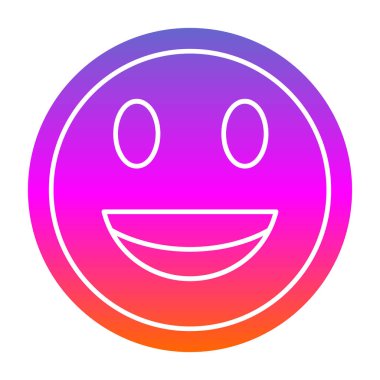 Mutlu bir gülümseme Web simgesi basit illüstrasyon 