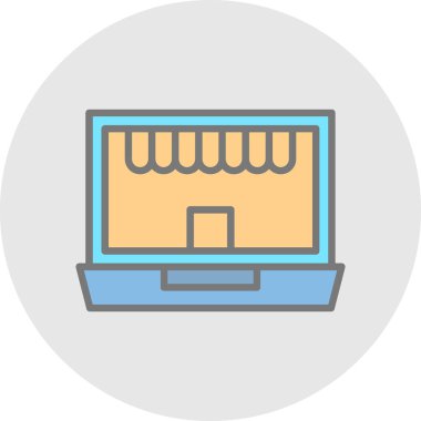 Çevrimiçi depolama web simgesi basit illüstrasyon beyaz arkaplanda izole 