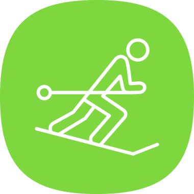  düz kayak ikonu vektör çizimi tasarımı