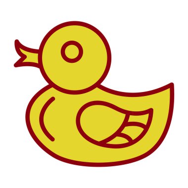 Kauçuk ördek ikonu. Vektör illüstrasyonu