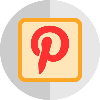 Pinterest logosu. Web basit illüstrasyonu