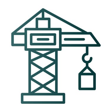 Yapı vinci simgesi web basit illüstrasyon