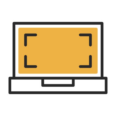 Web ve mobil uygulaması tasarımı, Laptop logo kavramı için beyaz arka plan üzerinde izole dizüstü simge vektör