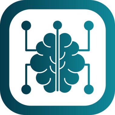 beyin ikonu vektör illüstrasyonu