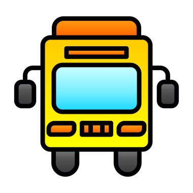 Otobüs. Web simgesi basit illüstrasyon             