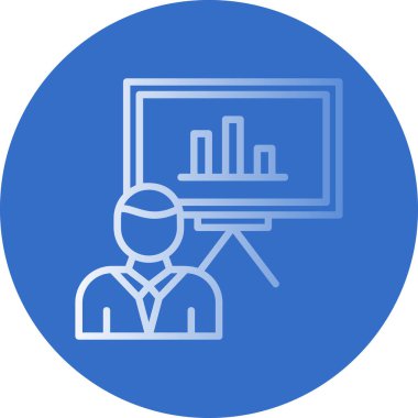 Bir sunum simgesinin vektör illüstrasyonu 