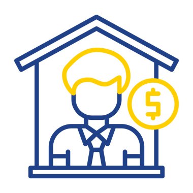 Yatırım vektörü simgesi. Çizgi biçimi illüstrasyon sembolü, kobalt rengi, web simgesi.