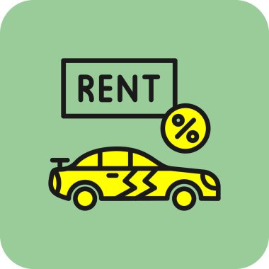 Kiralık araba simgesi vektör illüstrasyonu