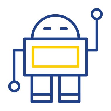 robot düz simgesi, vektör illüstrasyonu