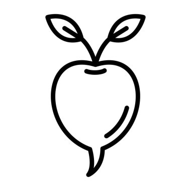 turp düz simgesi, vektör, illüstrasyon