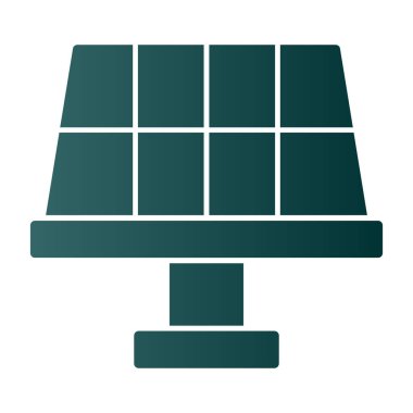 Güneş enerjisi paneli simge tasarımı, vektör illüstrasyon grafiği
