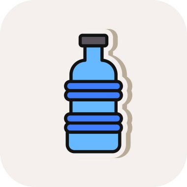 Plastik şişe simgesinin vektör çizimi       