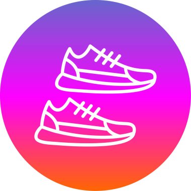 Sneakers 'ın vektör çizimi. Spor ayakkabıların düz simge tasarımı                  