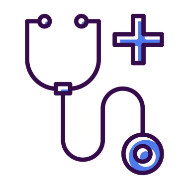 steteskop düz simge, tıbbi ve sağlık ikonları 