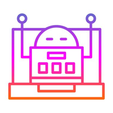 robot düz simgesi, vektör illüstrasyonu