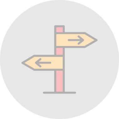 Yol işaretleri düz simge, vektör illüstrasyonu