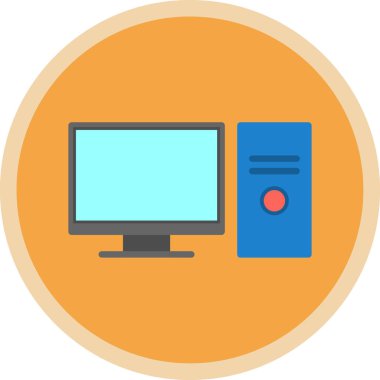 pc bilgisayar simgesinin vektör illüstrasyonu 