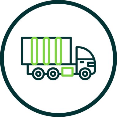 dağıtım kamyonu düz simgesi, vektör çizimi