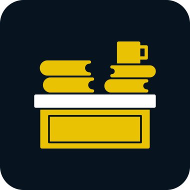 Kitap simgesi, vektör illüstrasyonlu kitaplık tablosu 