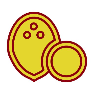 Hindistan cevizi yemeği. Web simgesi basit illüstrasyon