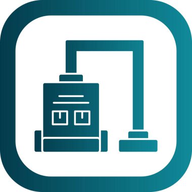 Elektrikli süpürge simge vektör çizim              