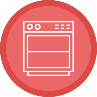 Mutfak ve ev ikonu, bulaşıkçı sembolü, modern illüstrasyon 