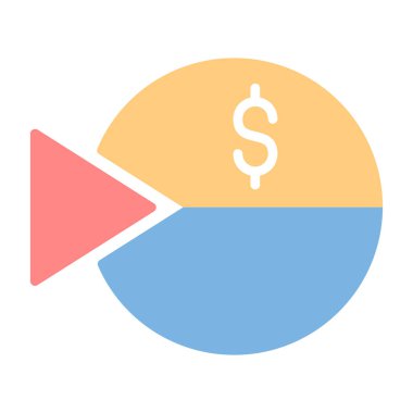 Dolar düz vektör simgesi