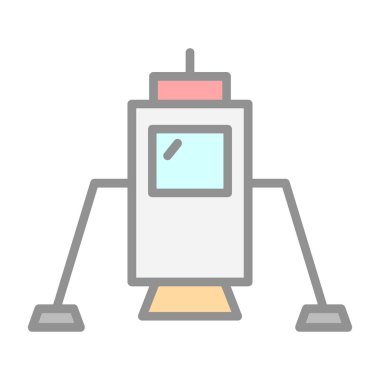 robot düz renk simgesi