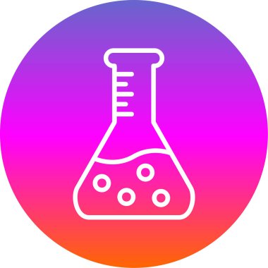 Bilim şişesi. Basit tasarım. Beaker vektör simgesi              